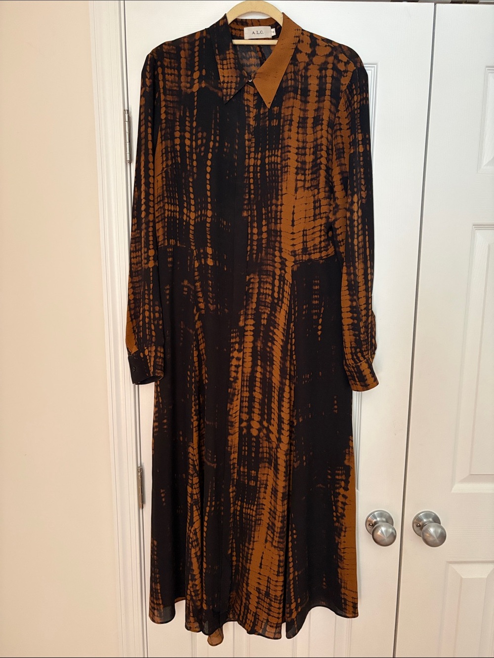 A.L.C. Printed Midi Shirt Dress